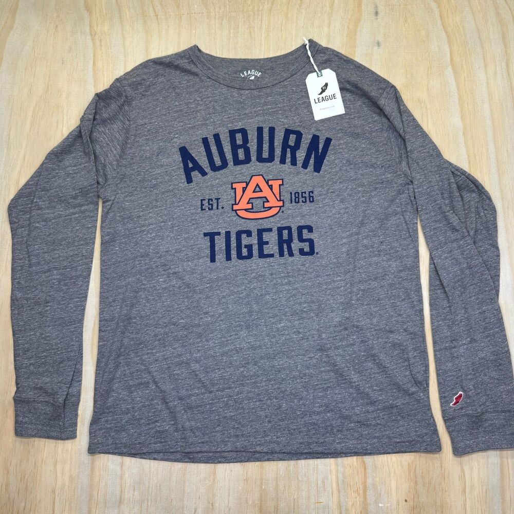 NEW Auburn Tigers League 91 Long Sleeve Tri-Blend Shirt Gray XL SLIM Fit